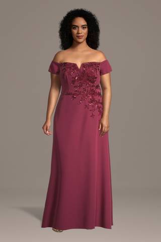 Picture of Off-the-Shoulder Crepe A-Line Dress