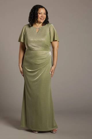 Picture of Flutter Sleeve Glitter Knit A-Line Dress