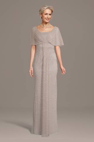 Picture of Blouson Flutter Sleeve Sheath Dress with Cascade