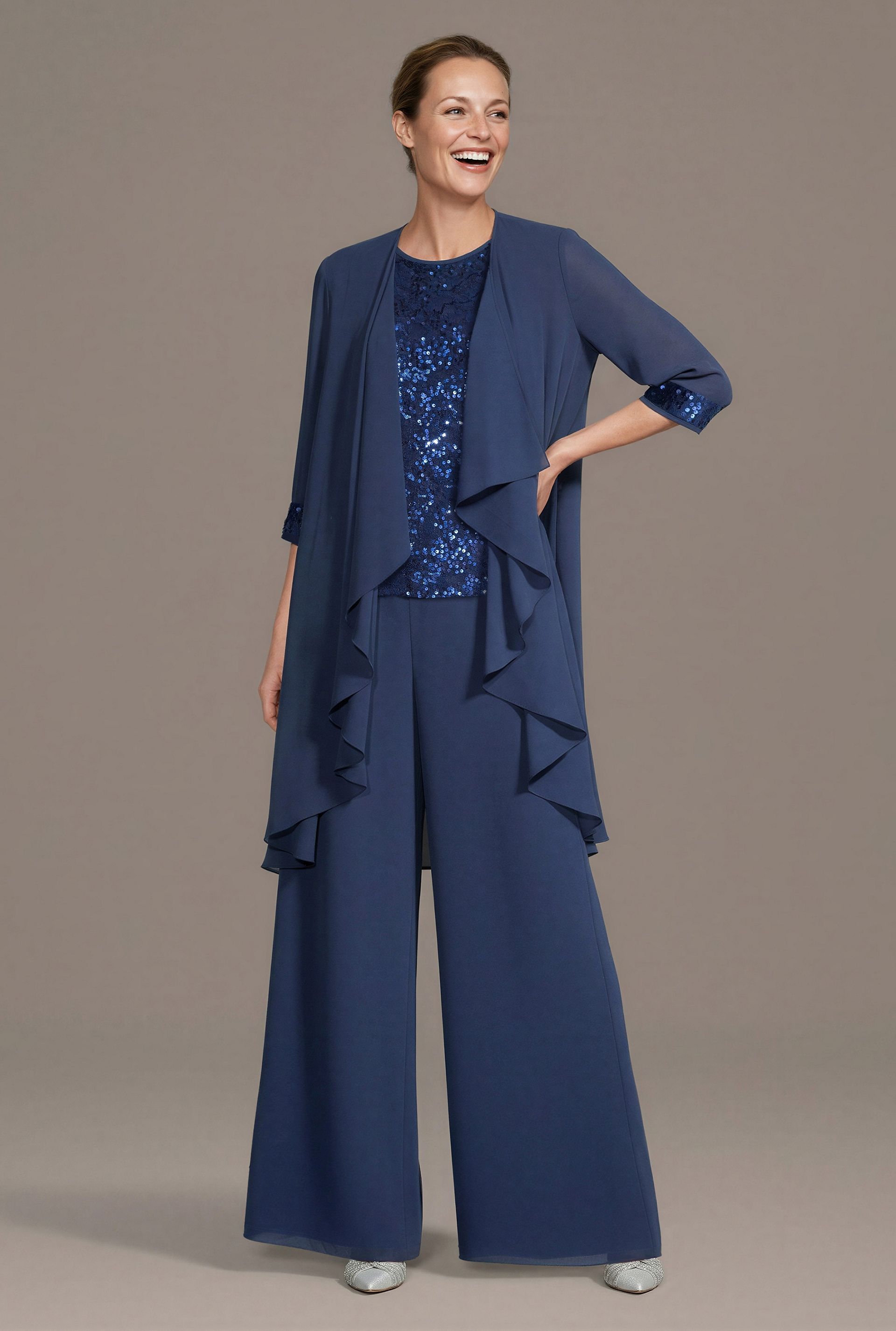 Picture of Sequin Lace Chiffon Pantsuit