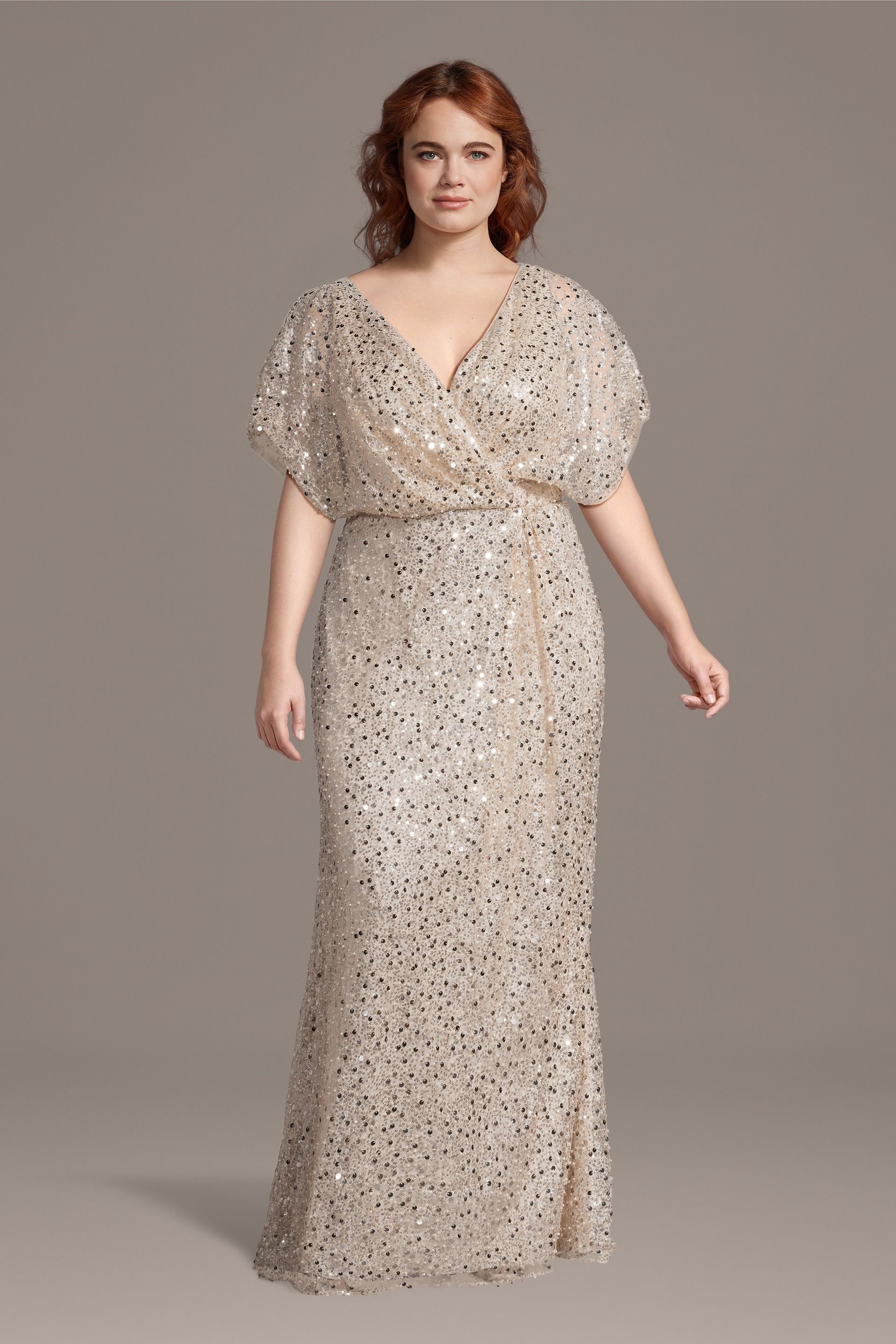 Picture of Embellished Sequin Blouson Sheath Dress