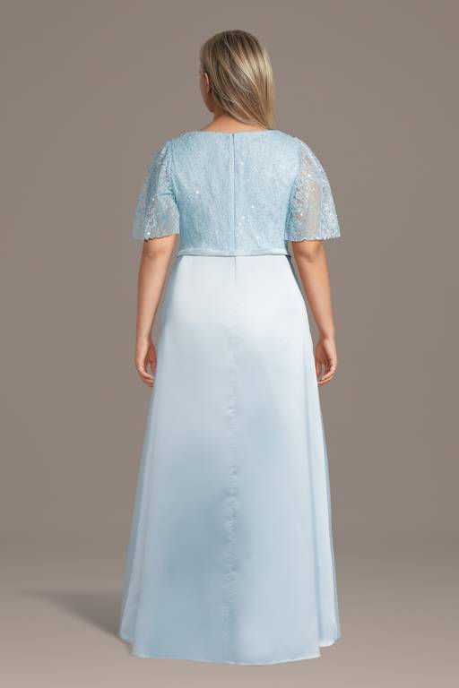 chantilly lace mother of the bride dresses Chantilly Lace Flutter Sleeve Dress with Belt