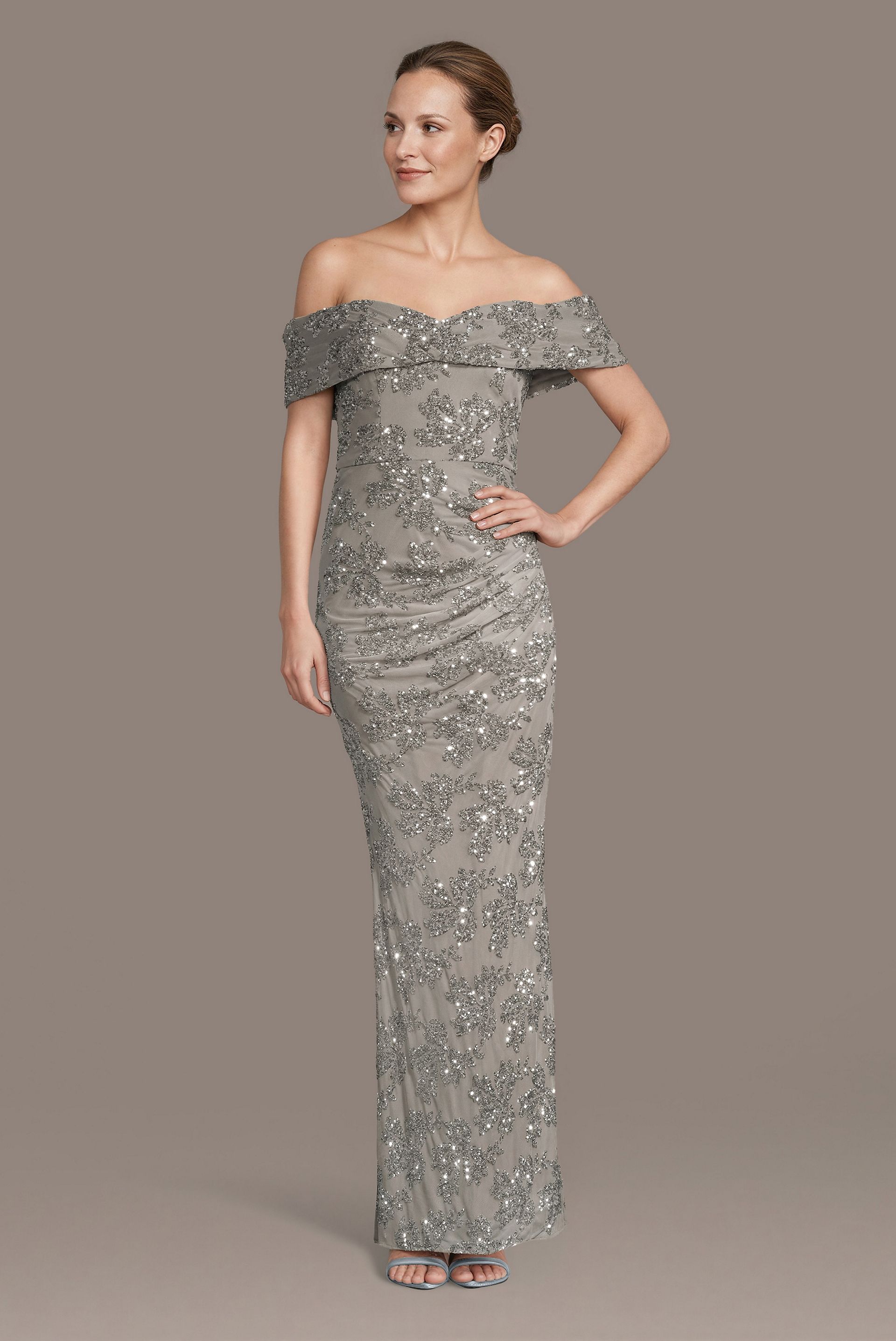 Picture of Off-the-Shoulder Pattern Sequin Sheath Dress