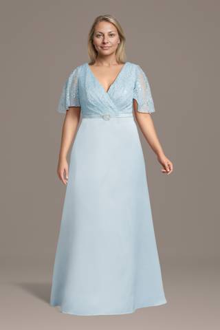 plus size blue mother of the bride dress Zapakasa Women Dusty Blue Plus Size Illusion Neck A Line Mother of the Bride Dress with Half Sleeves Long Wedding Guest Dress with Appliques
