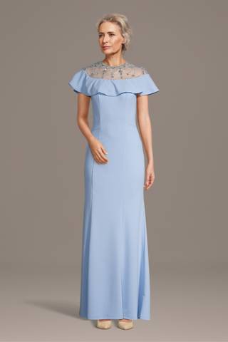 Picture of Illusion Jeweled Off-the-Shoulder Mermaid Dress