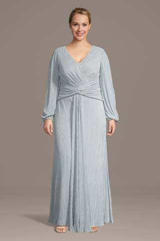 Picture of V-Neck Twist-Front Long Sleeve Knit Dress