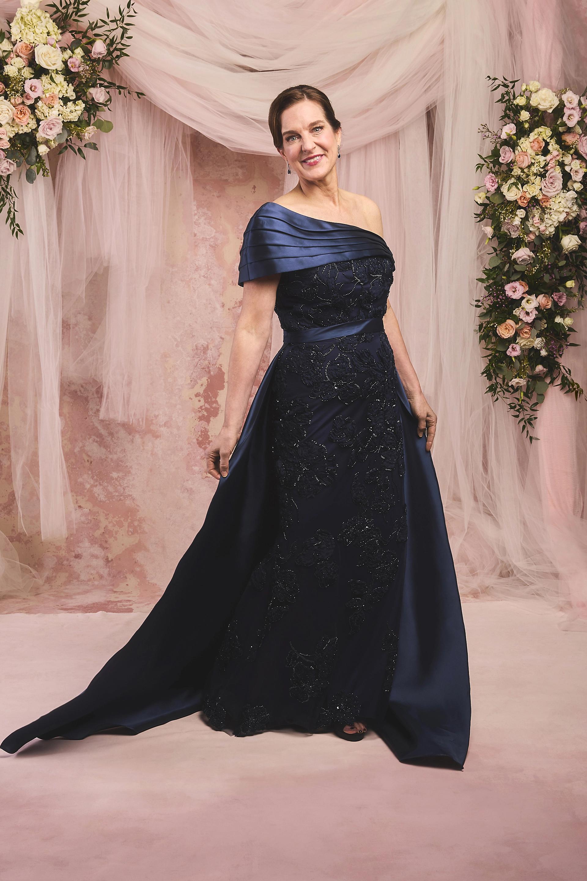 Picture of Asymmetrical Satin Soutache Sheath Dress