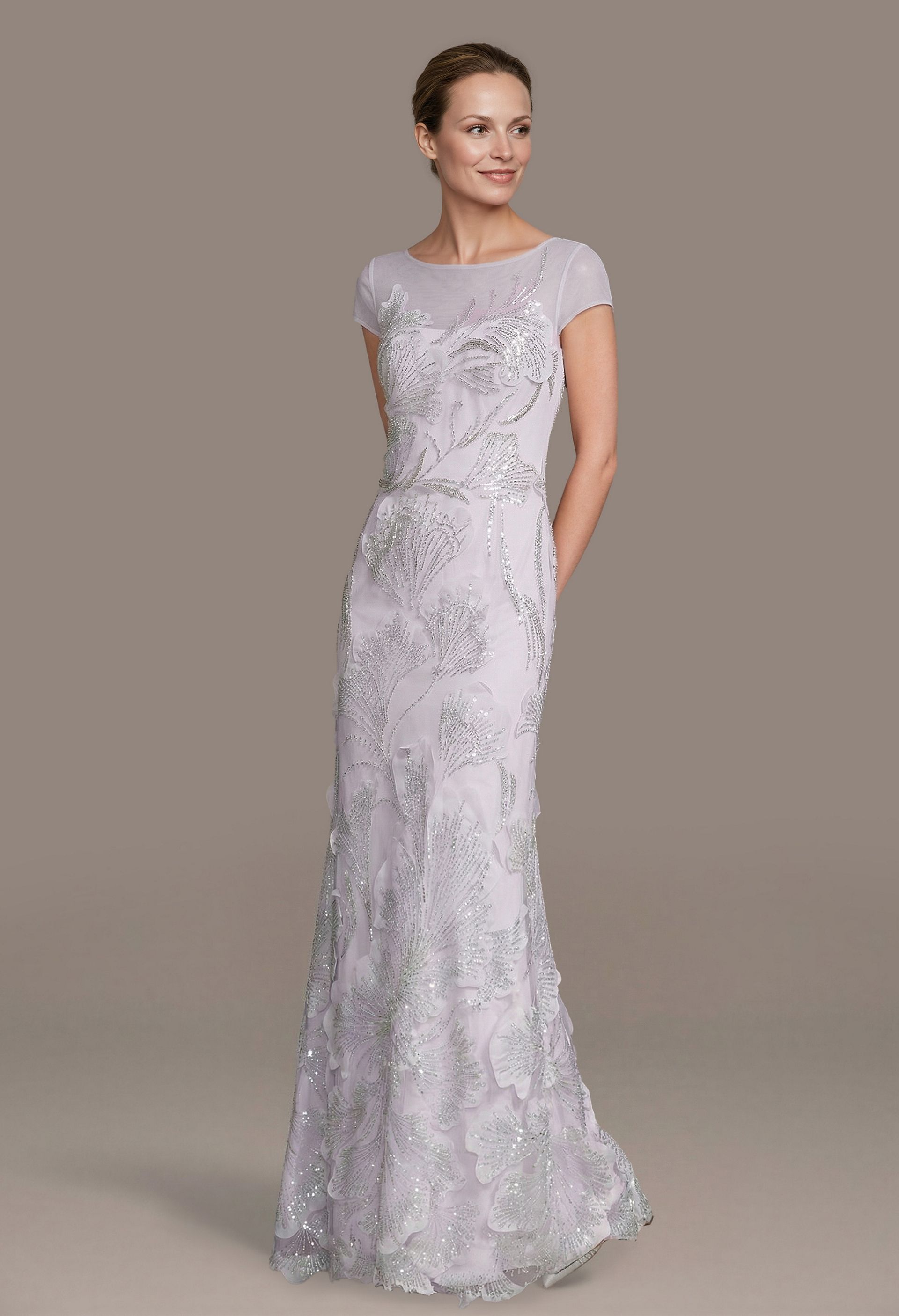 Picture of Floral Illusion Neckline Sheath Dress