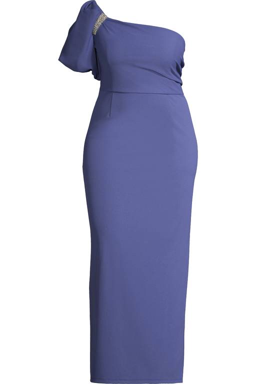 swf one shoulder puff sleeve maxi dress SWF - Exaggerate One Shoulder Puff Sleeve Maxi