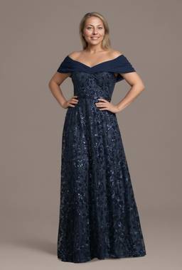 oleg cassini chiffon capelet dress Charisma Chiffon Capelet Dress - Dark Peacock - 12