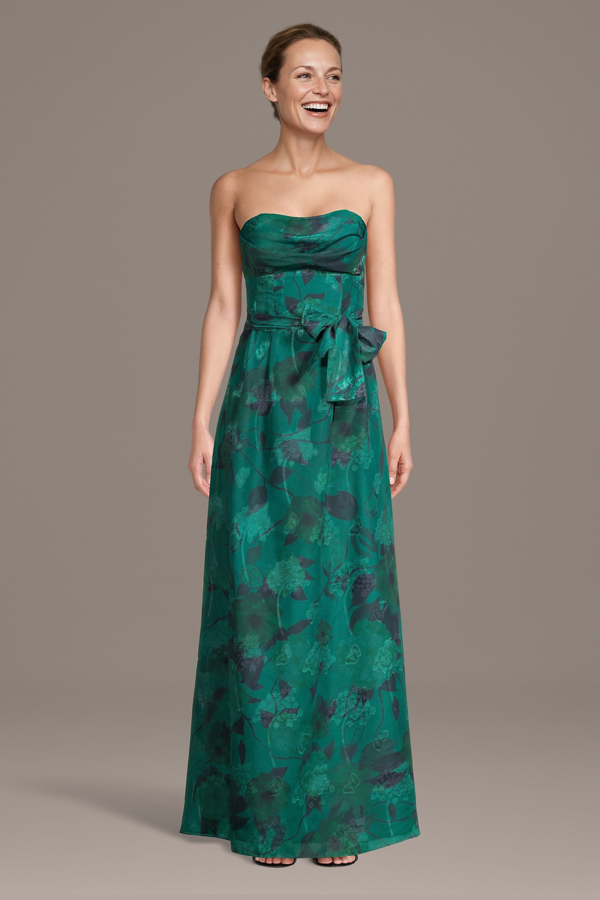 Picture of Strapless Printed A-Line Dress