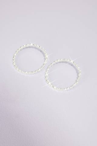 Picture of Open Circle Crystal Post Earrings