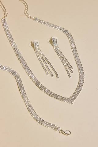 Picture of Three-Piece Pave Cubic Zirconia Jewelry Set