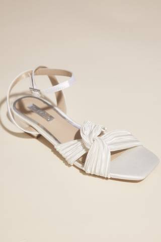 Picture of Twisted Strap Satin Flat Sandals