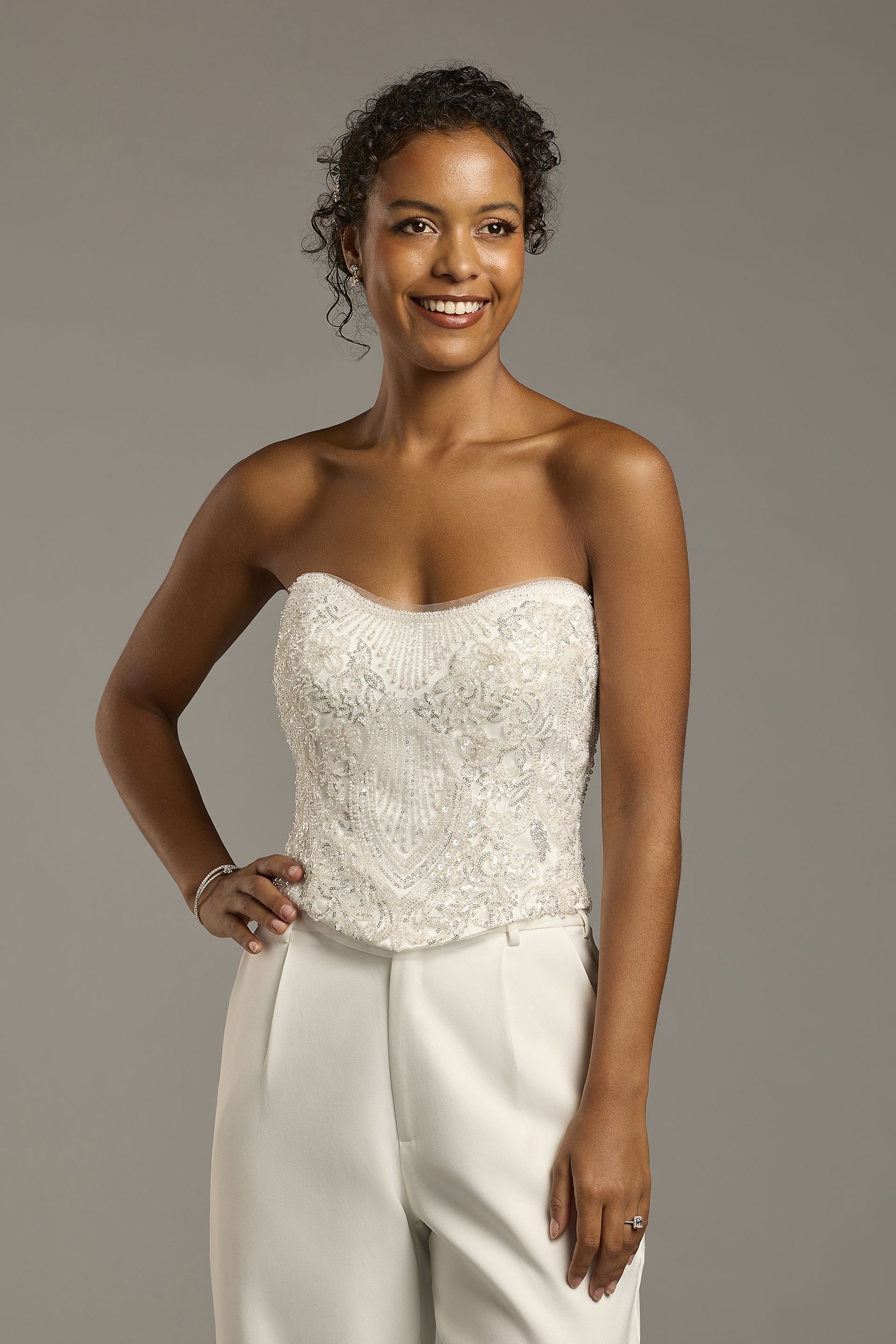 Bridal Separates Allover Beaded Corset Top | David's Bridal