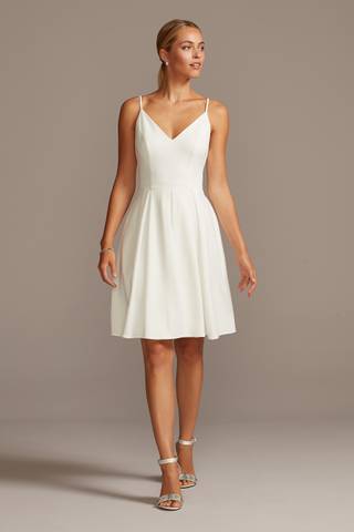 Picture of Spaghetti Strap Crepe Plus Fit-and-Flare Dress