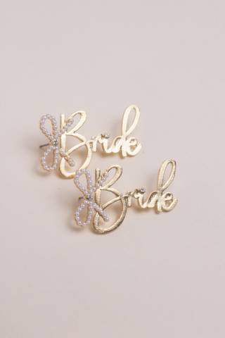 Picture of Pearl Bow Bride Earrings
