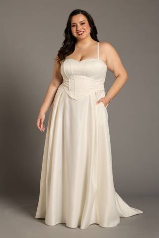 Picture of Satin Corset Bodice Ball Gown Wedding Dress