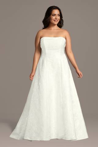 Picture of Strapless Brocade A-Line Wedding Dress