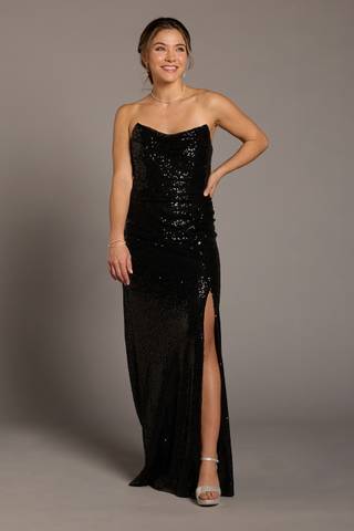 black prom dress date outfit Black Prom Dresses Sexy Slit Prom Dress Birthday Outfits P379  PreppyDress