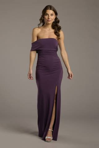 Picture of Off-the-Shoulder Ruched Jersey Sheath Dress