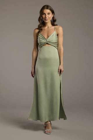 View The Edit By DB Studio Charmeuse Twist Bodice Sheath with Cutout in all available color and sizes Picture of Charmeuse Twist Bodice Sheath with Cutout