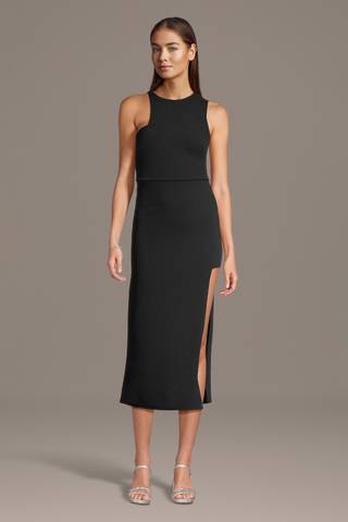 View The Edit By DB Studio Modern Cutout Crepe Sheath Dress in all available color and sizes Picture of Modern Cutout Crepe Sheath Dress