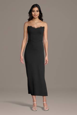 View The Edit By DB Studio Crepe Sheath with Lace-Trimmed Sculpted Neckline in all available color and sizes Picture of Crepe Sheath with Lace-Trimmed Sculpted Neckline