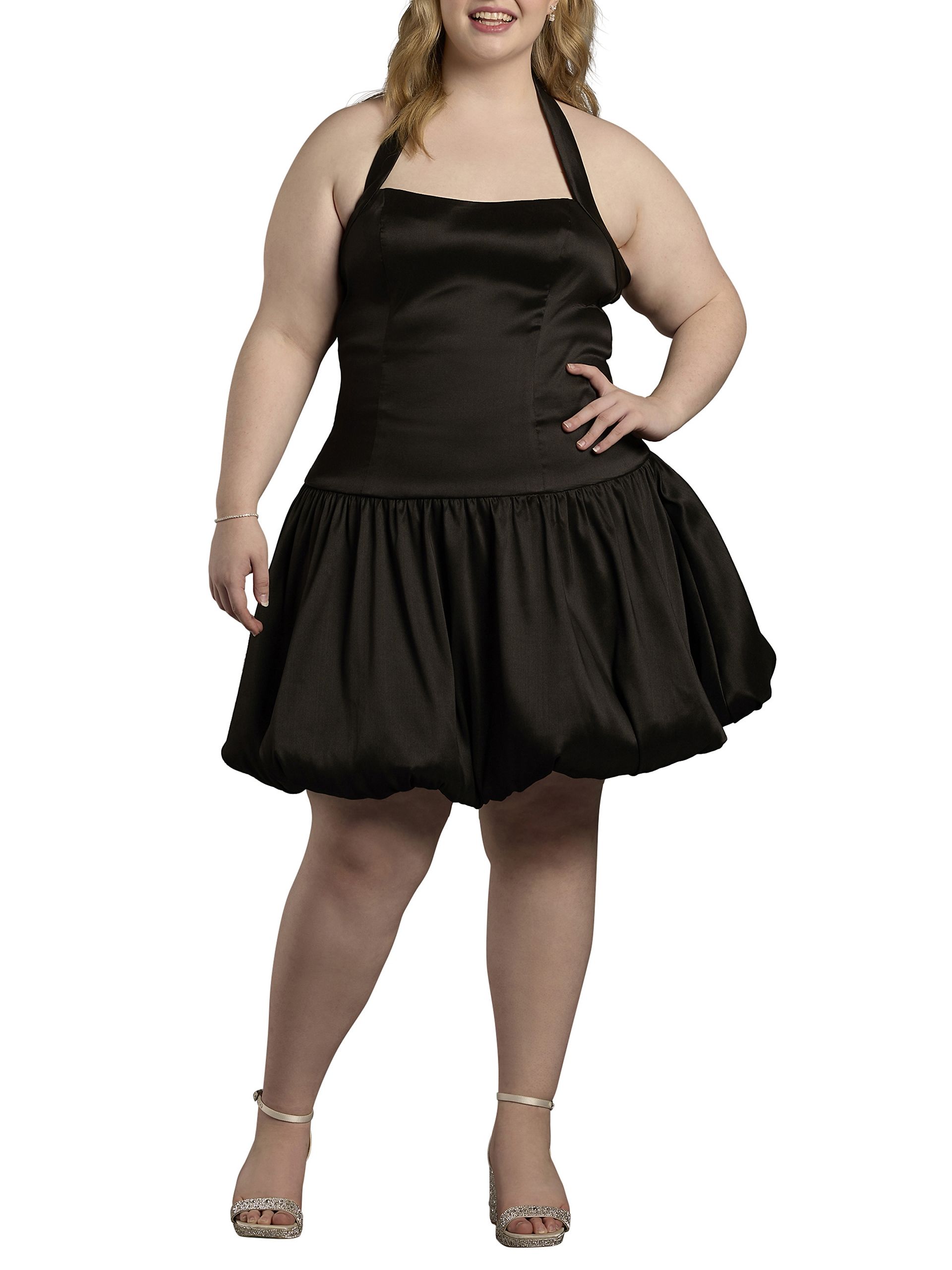 The Edit By DB Studio Tank Bubble Hem Mikado Mini Dress in Black Size: 22 David's Bridal
