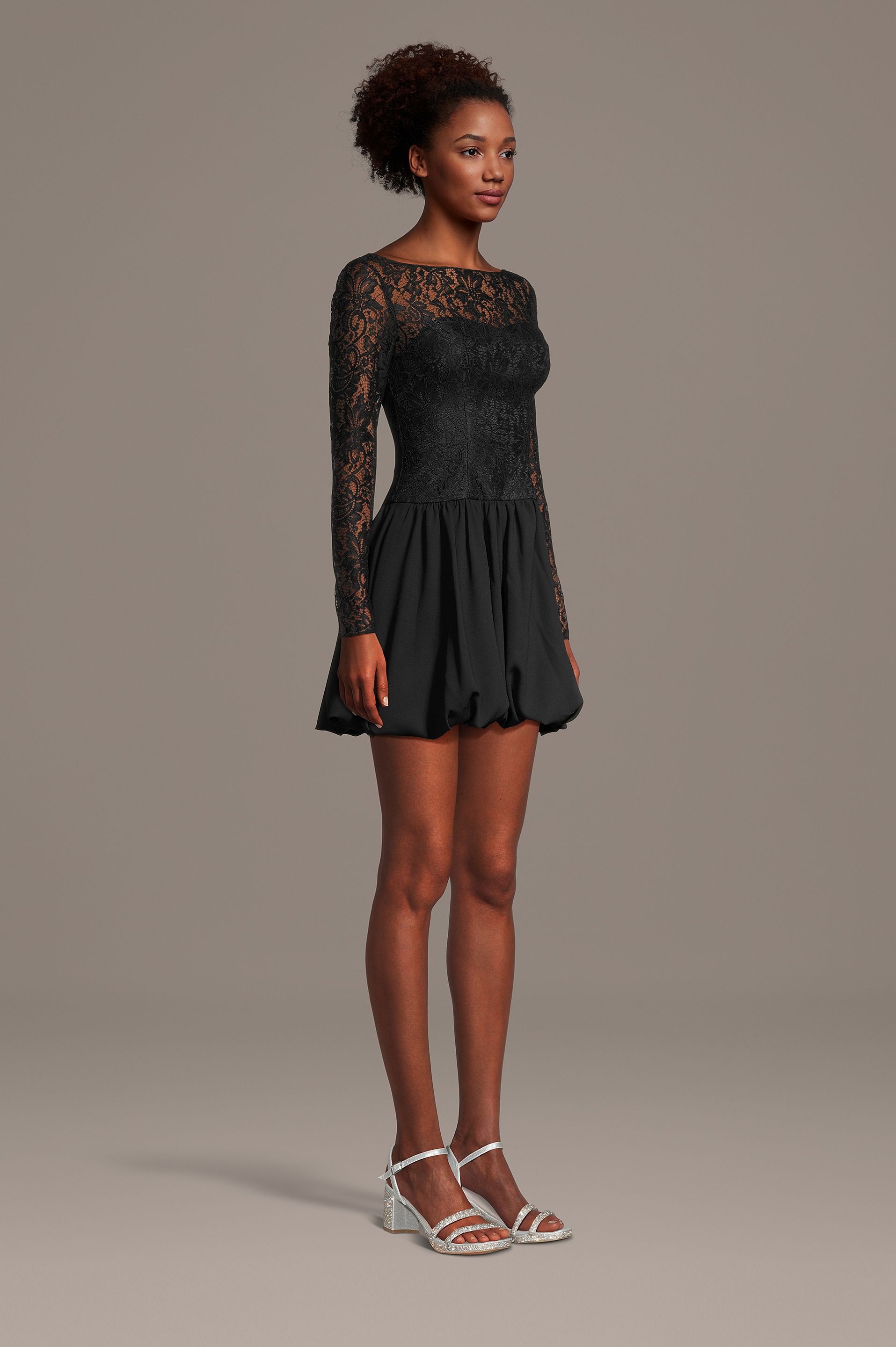Picture of Long Sleeve Lace Mini Bubble Dress