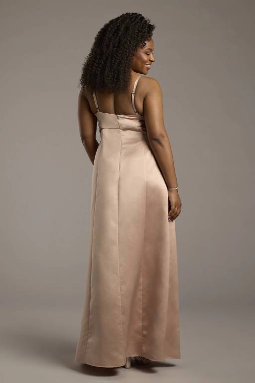 satin dress with cut out detail Satin Halter Neck Cutout Maxi Dress