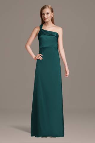 Picture of Charmeuse One-Shoulder Sheath Dress with Streamer