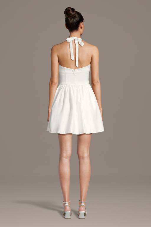for love & lemons scallop halter basque-waist mini dress For Love & Lemons Scallop Halter Basque-Waist Mini Dress