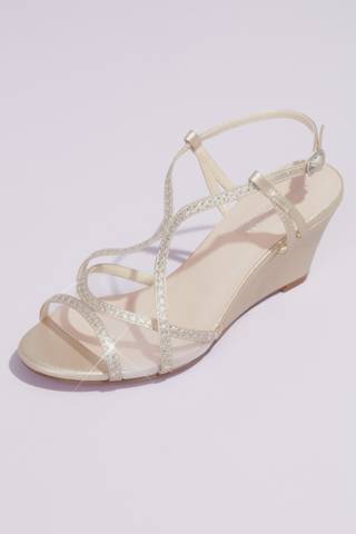 Picture of Crystal Trimmed Wedge Sandals with Clear Mesh