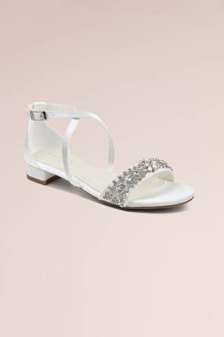 Picture of Elyse Crystal Embellished Cross Strap Flat Sandals