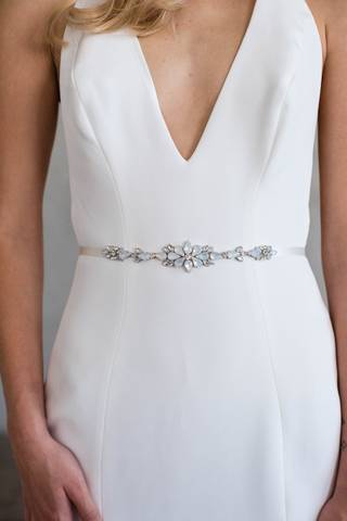 Picture of Opal and Swarovski Crystal Floral Motif Sash