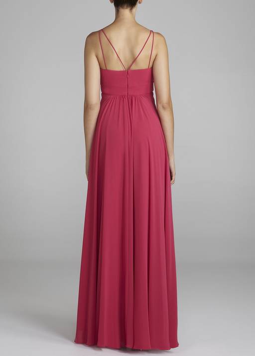 spaghetti strap chiffon dress with beaded empire Gentle Mermaid Spaghetti Strap Beaded Ruffle Chiffon Prom Dress Gradua shinydress