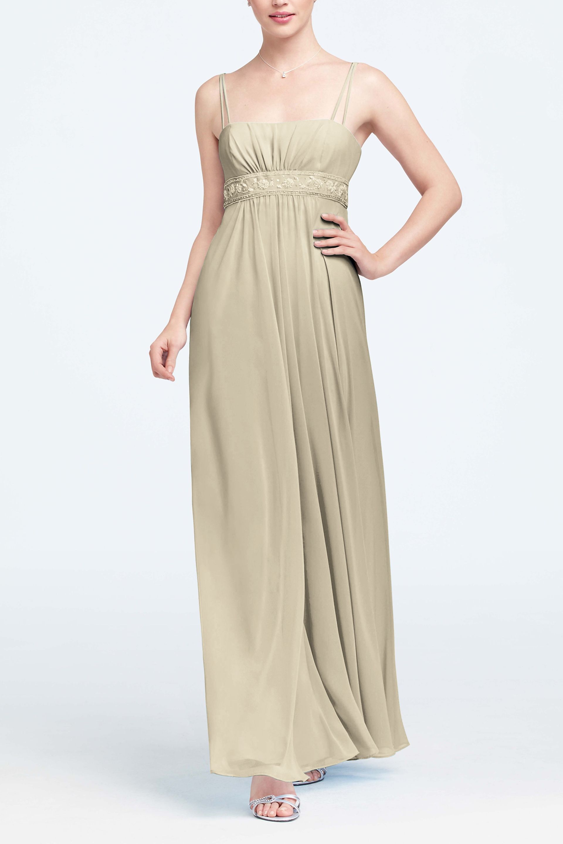 spaghetti strap chiffon dress with beaded empire Size:Eu42 /UK8/ USw11
