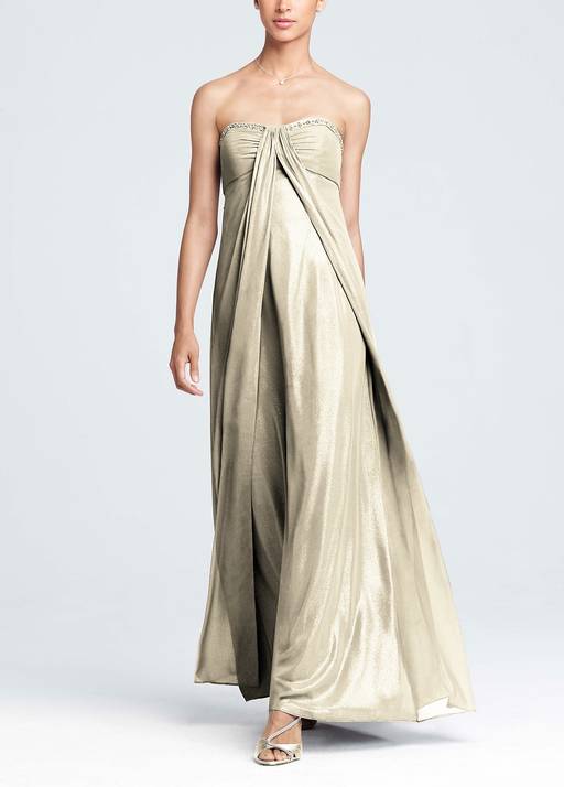 fog bridesmaid dress Foil Split Front A-Line with Beading Has-Image 34 for every body Width:Wide - W Full Sleeve Bodycon Backless