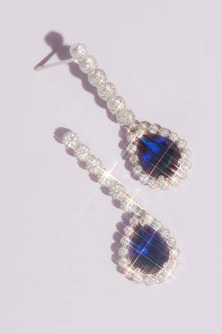 Picture of Pear Sapphire Drop Earrings