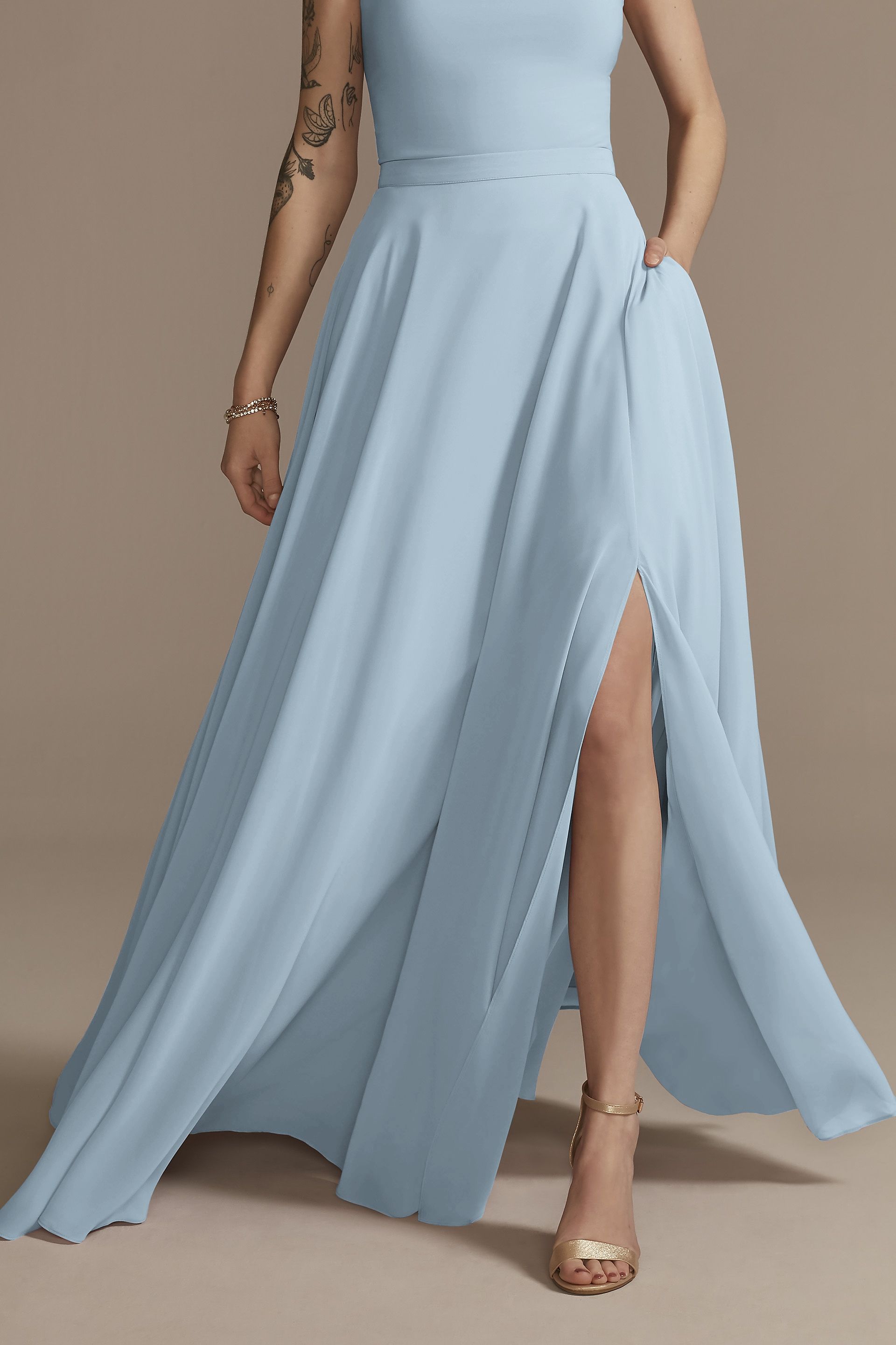 Picture of Bridesmaid Separates Chiffon Full Skirt with Slit