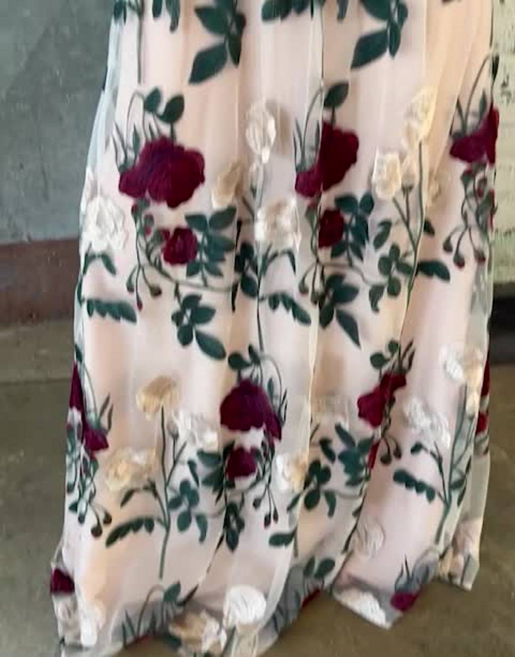 embroidered spaghetti strap bridesmaid dress Floral Embroidered Spaghetti Strap Wedding Gown with Sheer Overlay Plus Size