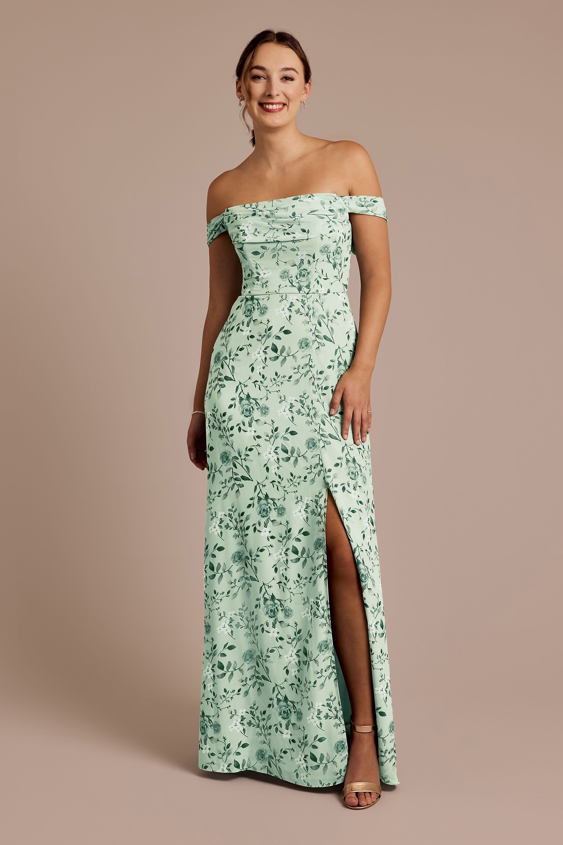 Floral Chiffon Draped Dress