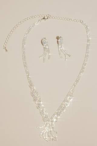 Picture of Fringe Y-Neck Rhinestone Necklace Set