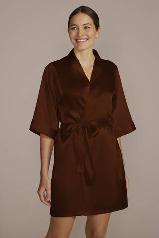 View DB Studio Wrap Tie Satin Robe in all available color and sizes Picture of Wrap Tie Satin Robe