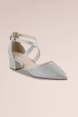 Picture of Francis Shimmer Crisscross Strap Block Heels