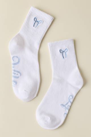 Picture of Wife Life Embroidered Bow Crew Socks