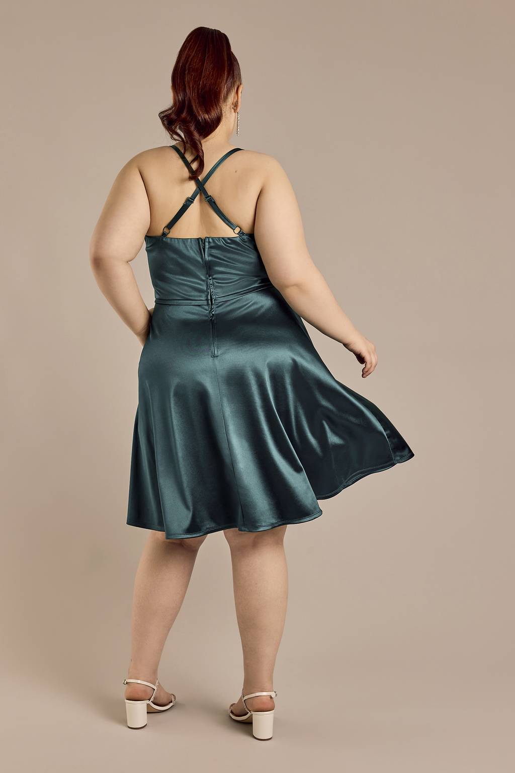 day glow satin a-line short dress Windsor Day Glow Satin A-Line Short Dress
