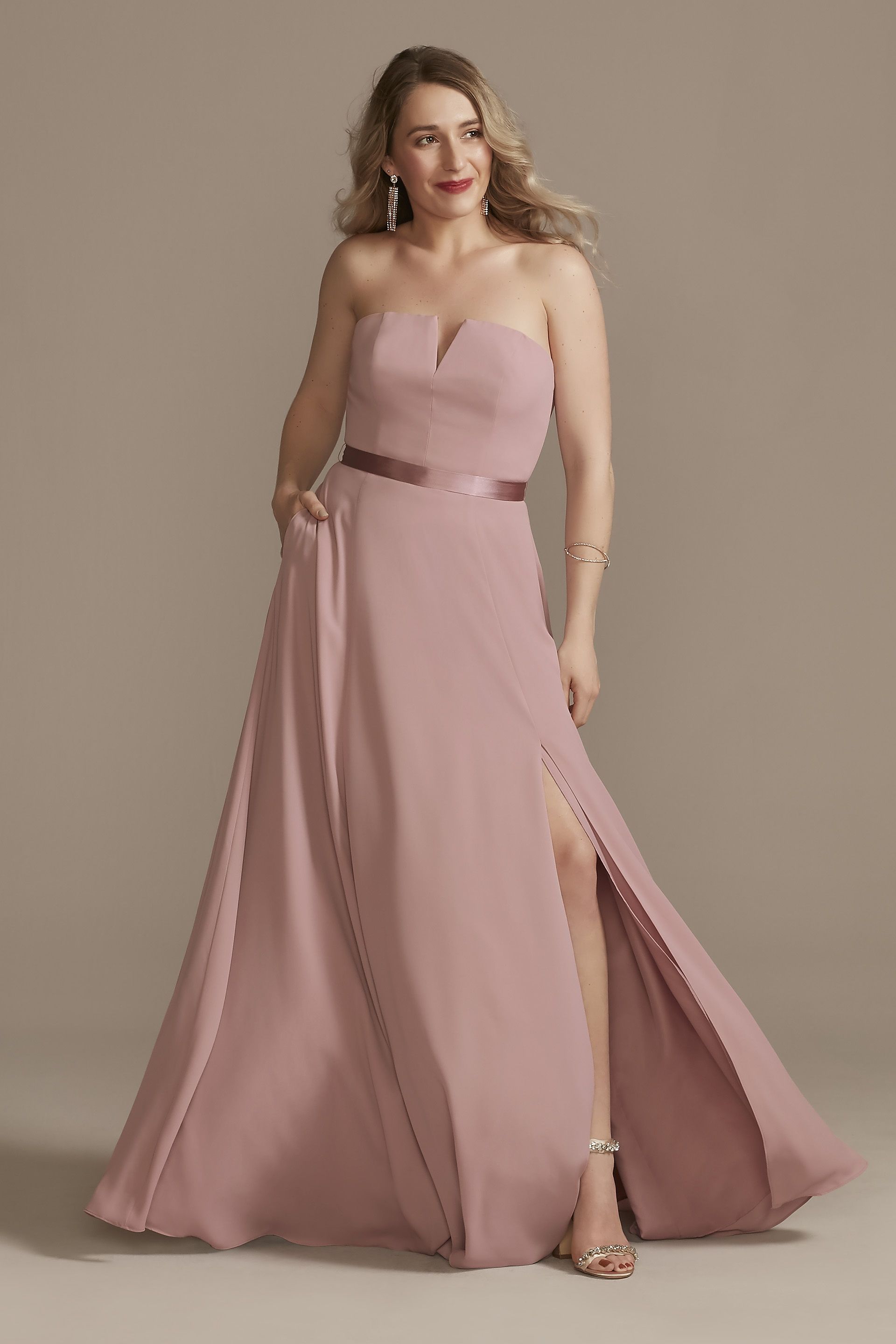Picture of Georgette V-Wire Bridesmaid Dress with Corset Back