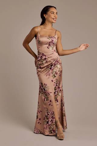Picture of Floral Print Charmeuse Corset Sheath Dress